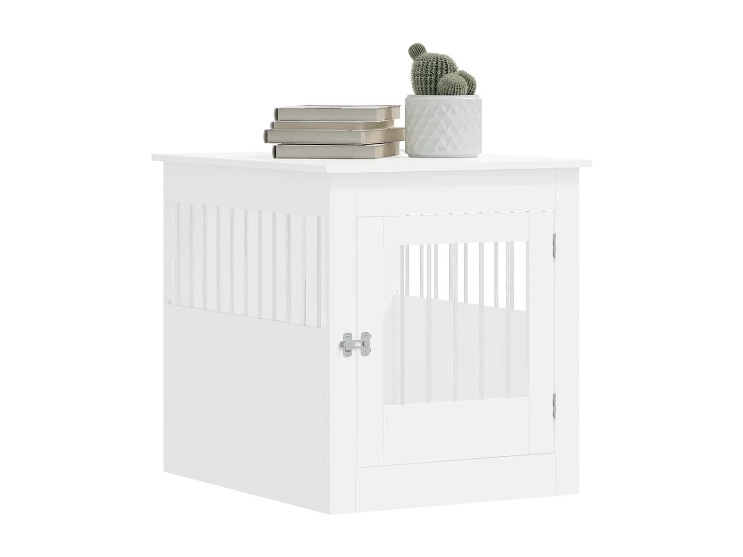 Meuble de cage pour chiens blanc 64,5x80x71cm bois d'ingénierie RG3Q56012