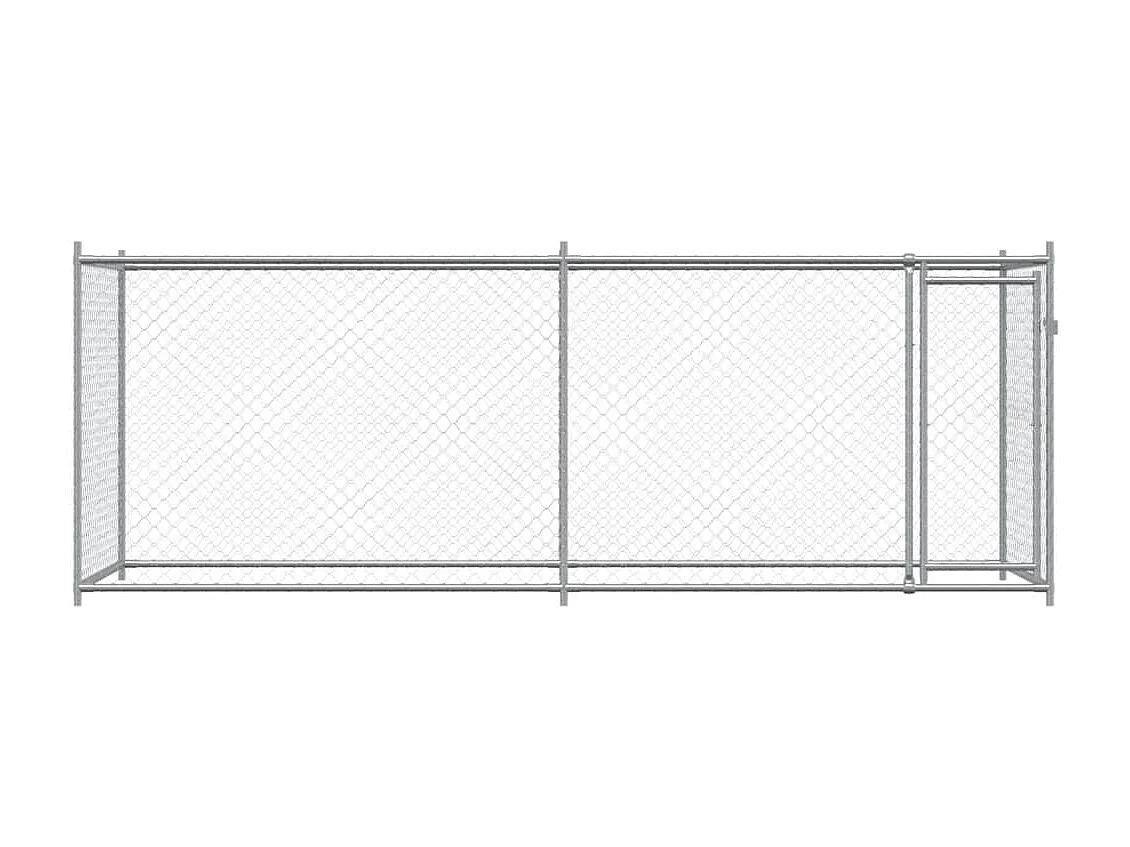 Jaula para cão com porta 4x2x1,5 m aço galvanizado cinzento PT179725