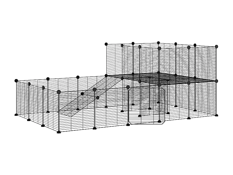 Jaula para mascotas de 36 paneles puerta acero negro 35x35 cm ES661787