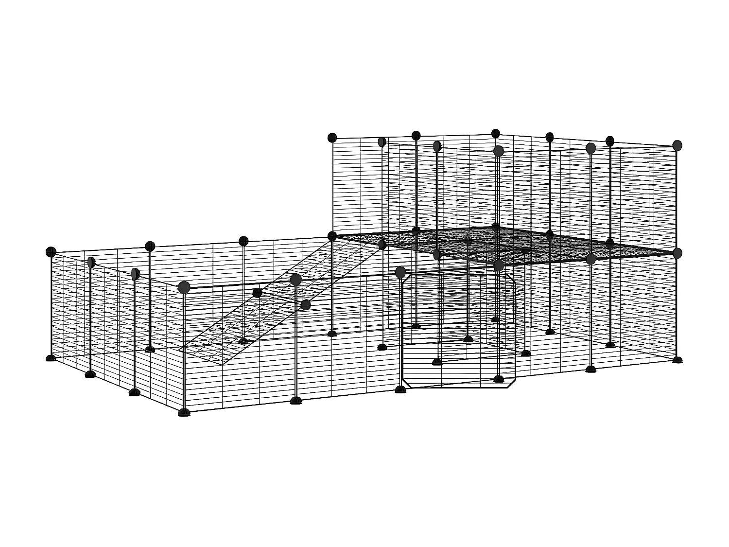 Cage animaux de compagnie à 36 panneaux et porte Noir 35x35 cm RG3Q87160