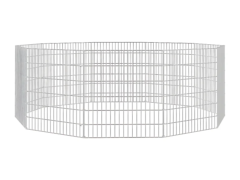 Recinto exterior p/ animais 10 painéis 54x60cm ferro galvaniz. PT563585