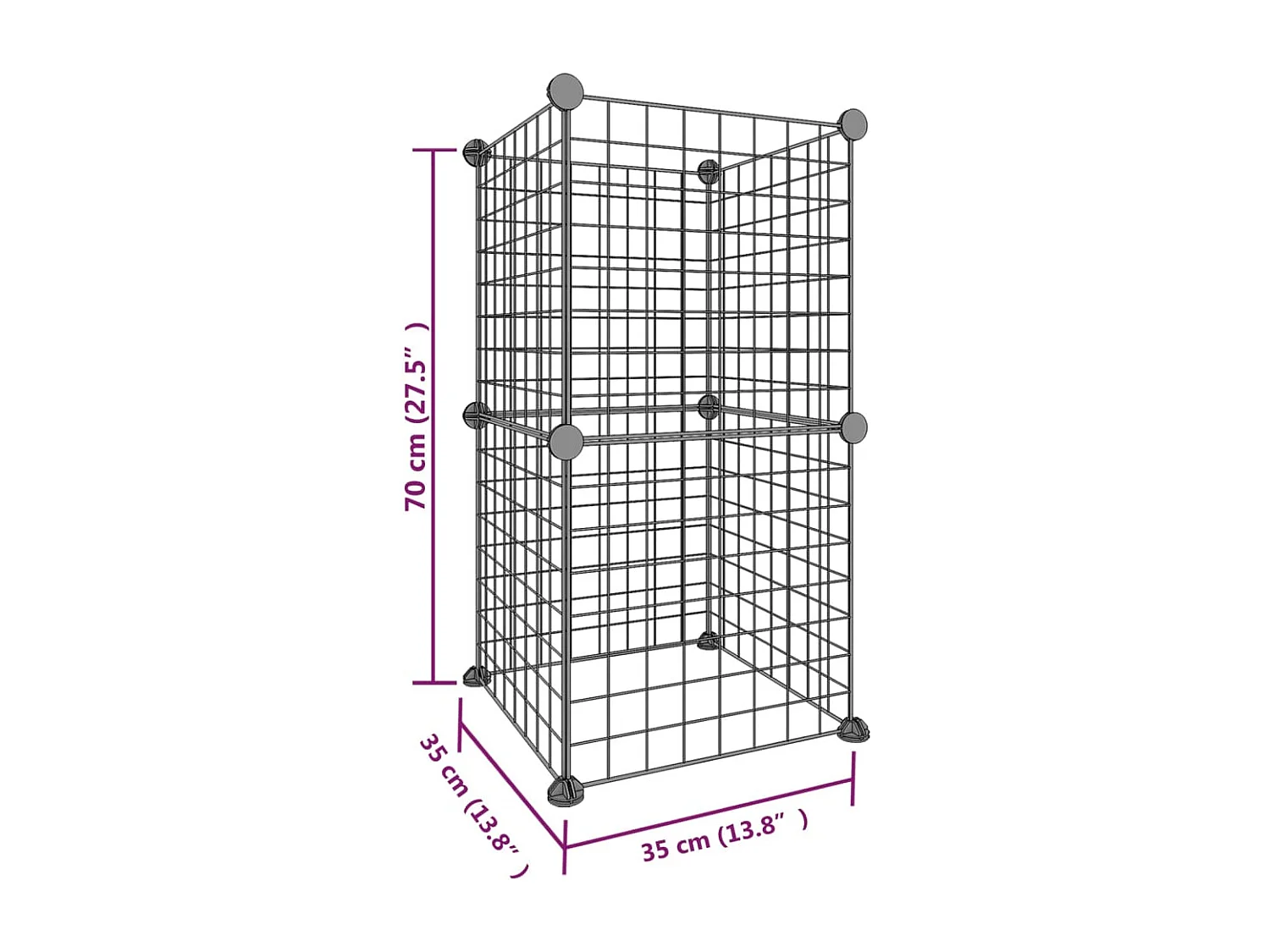 Cage animaux de compagnie à 8 panneaux Noir 35x35 cm Acier RG3Q22838
