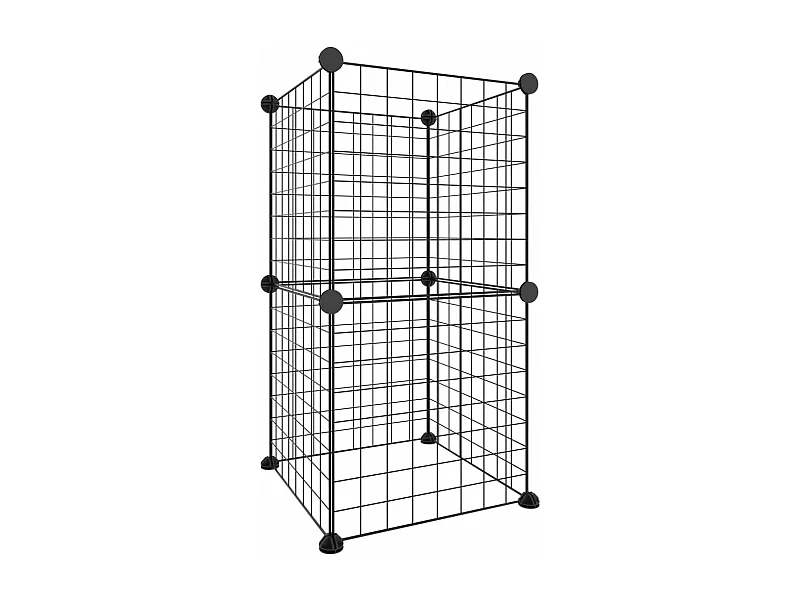 Cage animaux de compagnie à 8 panneaux Noir 35x35 cm Acier RG3Q22838