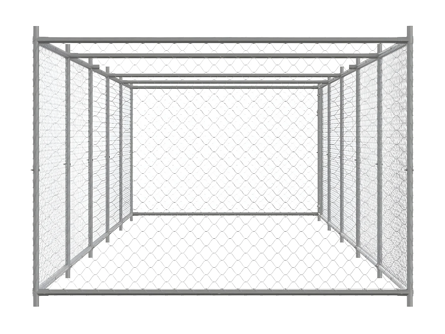 Cage pour chien avec porte gris 10x2x1,5 m acier galvanisé RG3Q61148
