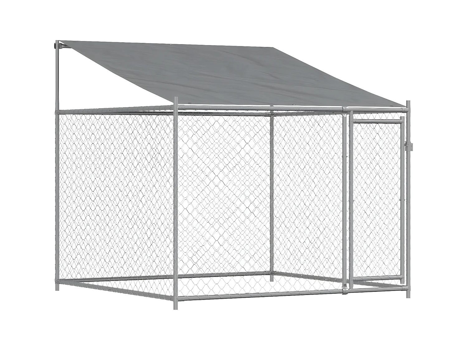 Cage pour chien avec toit et porte gris 2x2x2 m acier galvanisé RG3Q95312