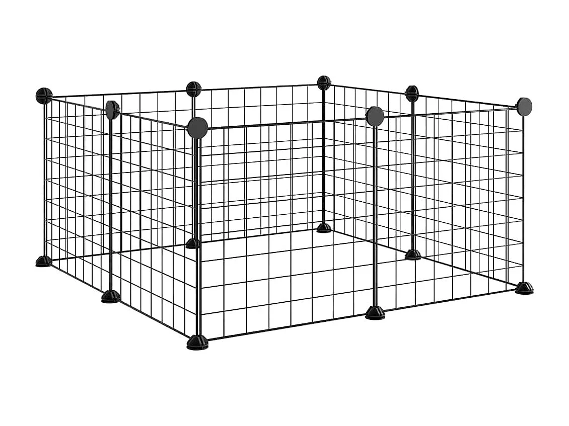 Cage animaux de compagnie à 8 panneaux Noir 35x35 cm Acier RG3Q57946