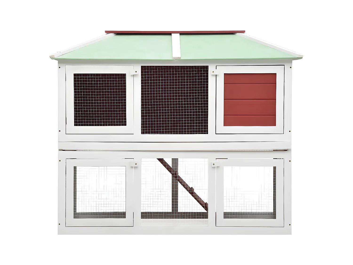 Cage double pour animaux Rouge Bois RG3Q12039
