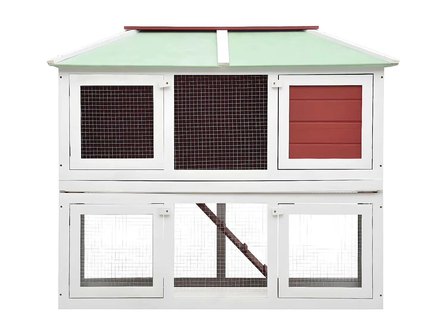 Cage double pour animaux Rouge Bois RG3Q12039