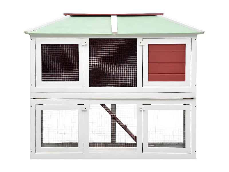 Cage double pour animaux Rouge Bois RG3Q12039