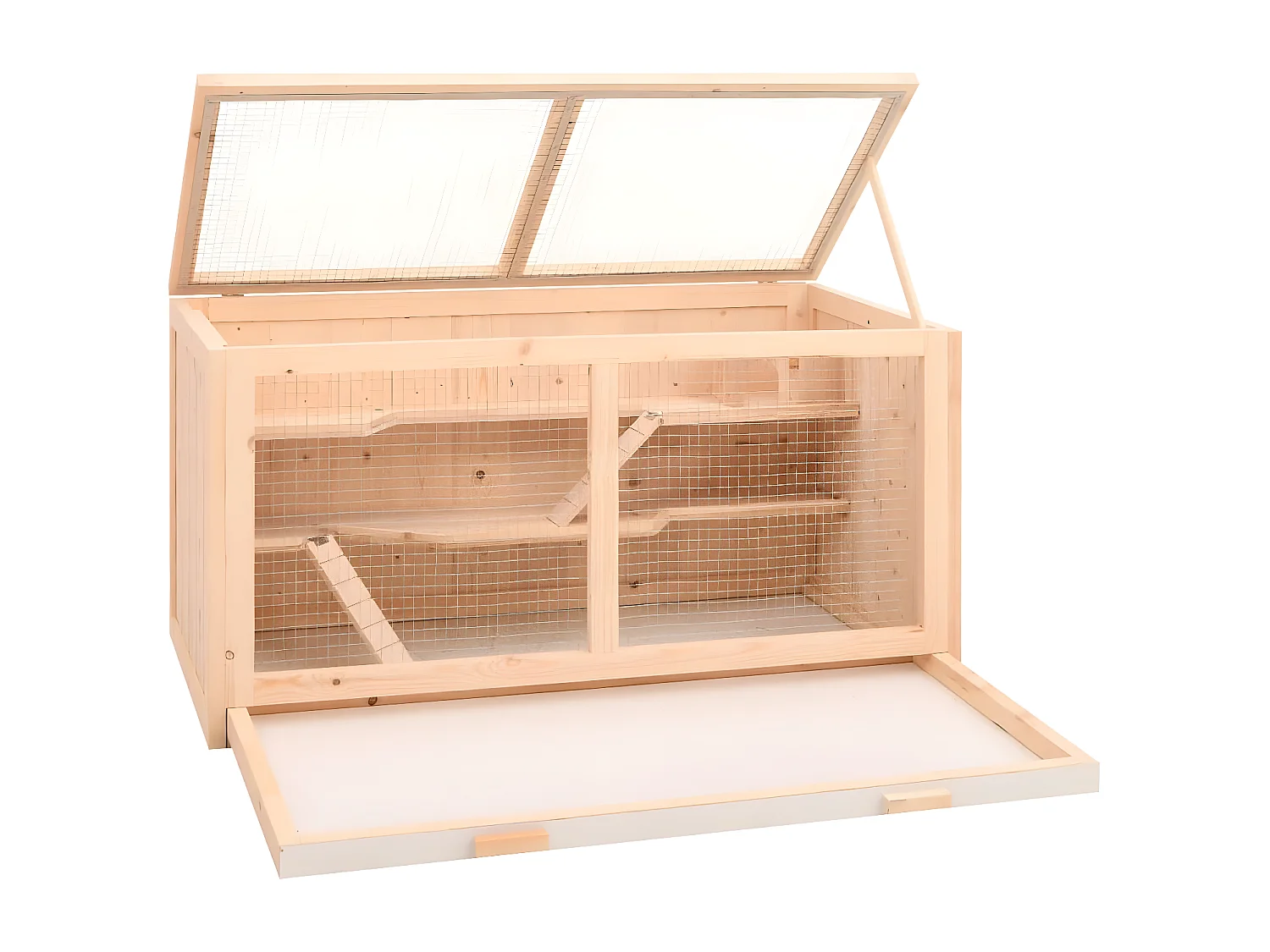 Gaiola para hamster 89,5x45x45 cm madeira de abeto maciça PT576733