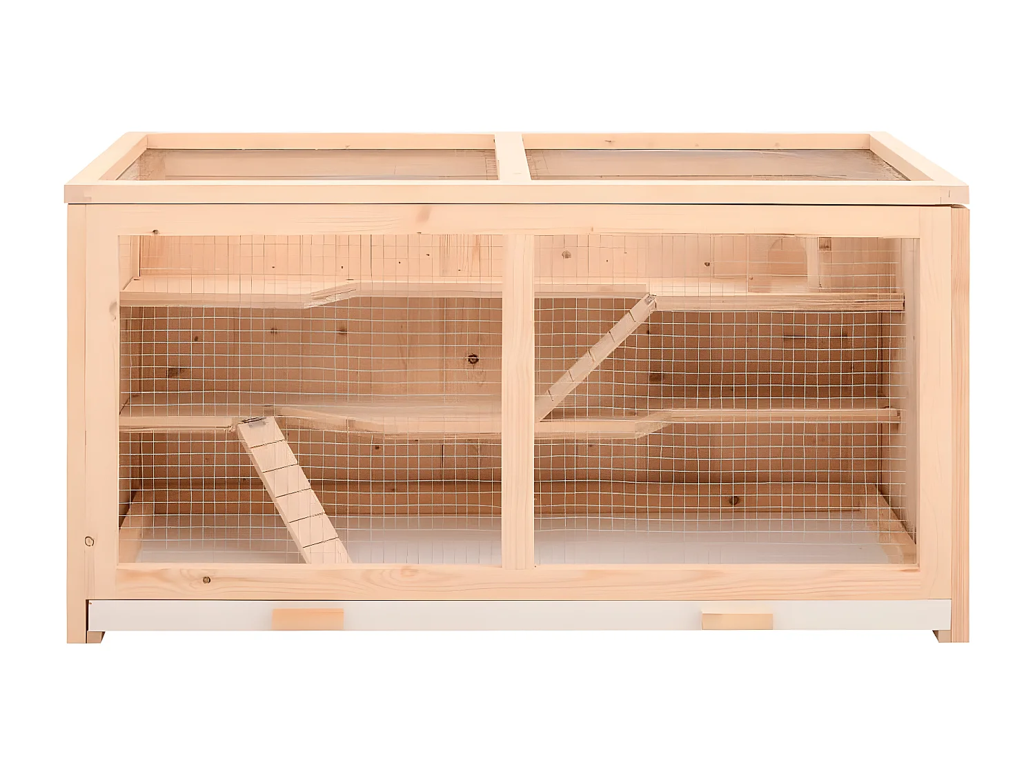 Cage à hamster 89,5x45x45 cm bois massif de sapin RG3Q27456