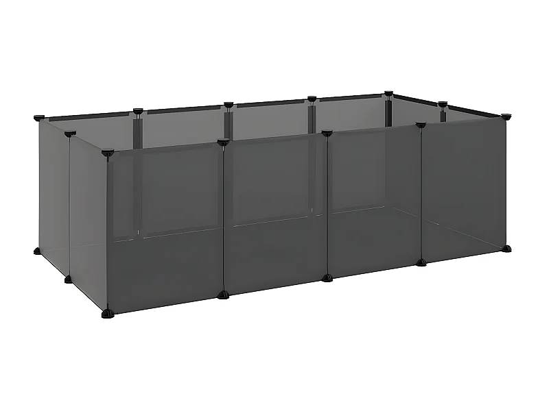 Cage pour petits animaux Noir 144x74x46,5 cm PP et Acier RG3Q47439