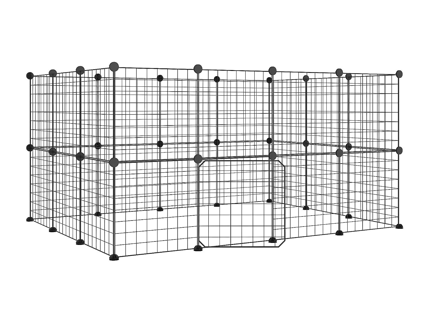 Cage animaux de compagnie à 28 panneaux et porte Noir 35x35 cm RG3Q53362