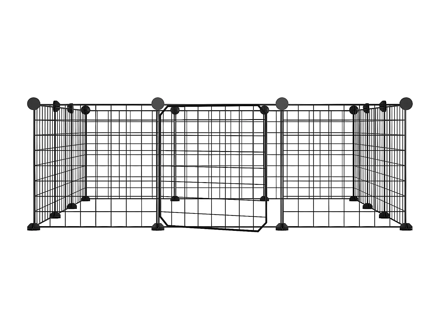 Cage animaux de compagnie à 12 panneaux et porte Noir 35x35 cm RG3Q33483