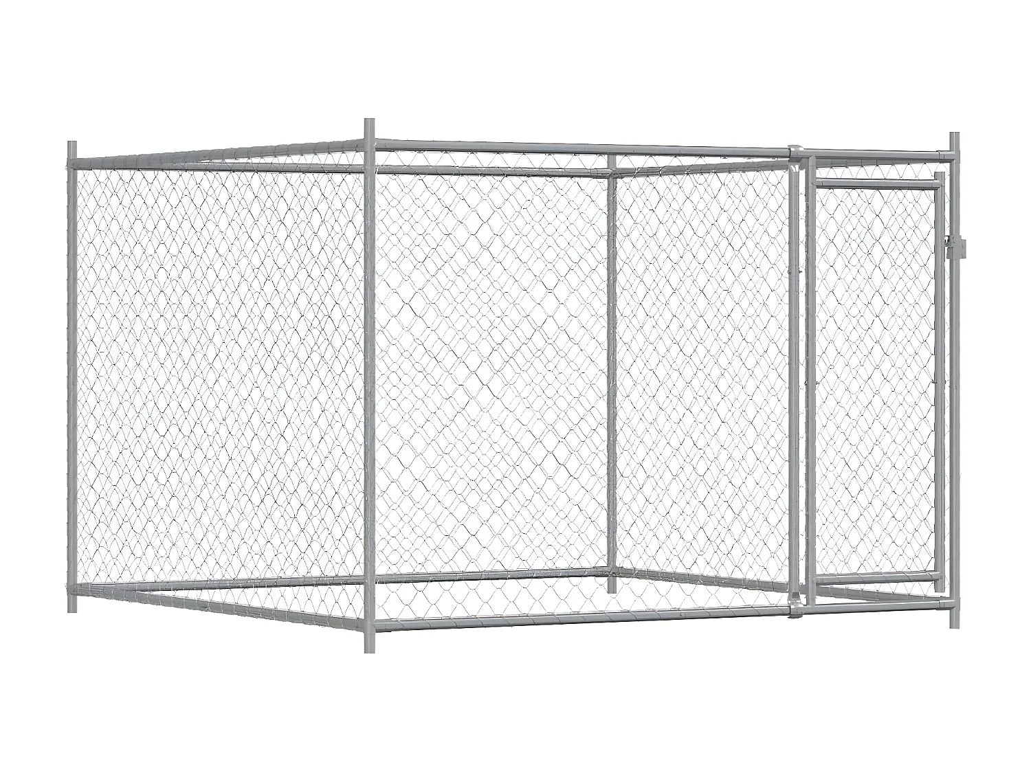 Jaula para cão com porta 2x2x1,5 m aço galvanizado cinzento PT268277