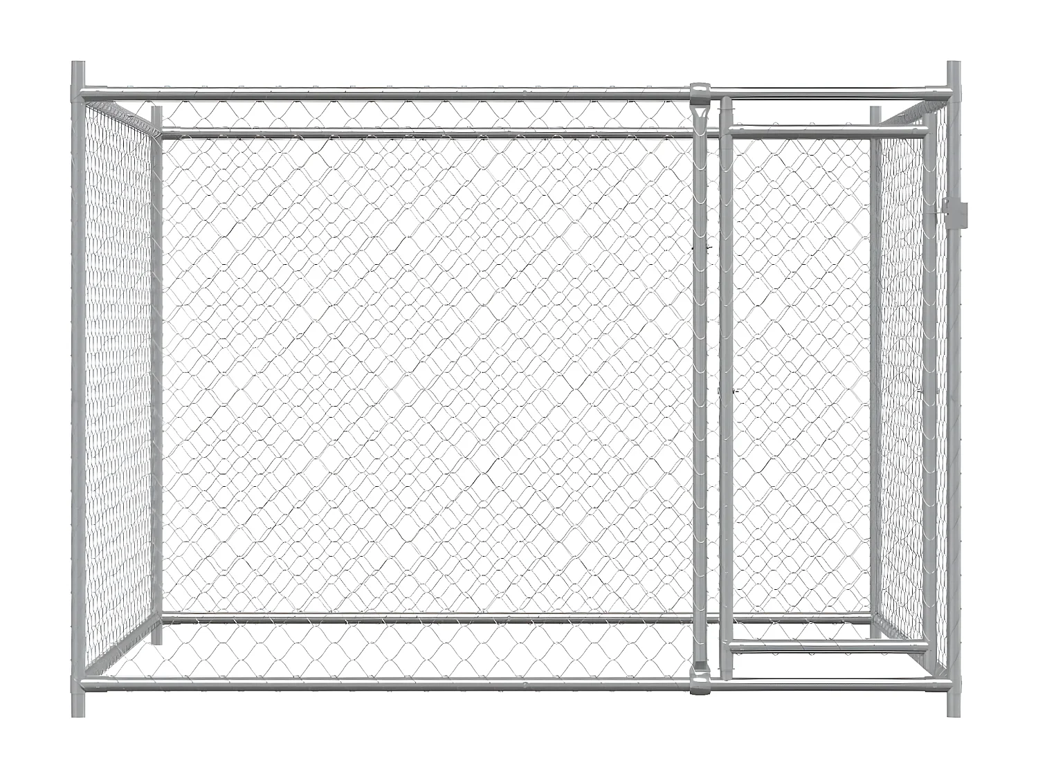 Jaula para cão com porta 2x2x1,5 m aço galvanizado cinzento PT268277