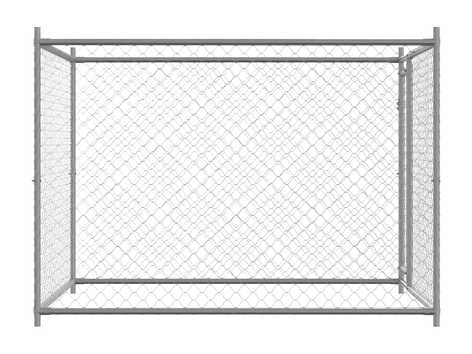 Jaula para cão com porta 2x2x1,5 m aço galvanizado cinzento PT268277