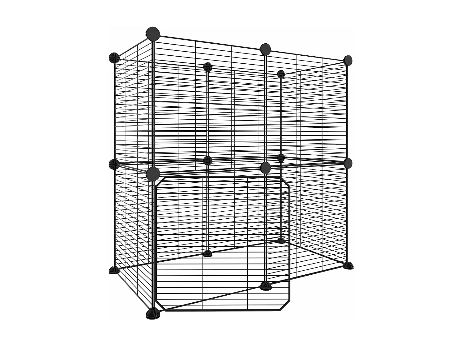 Cage animaux de compagnie à 12 panneaux et porte Noir 35x35 cm RG3Q49747