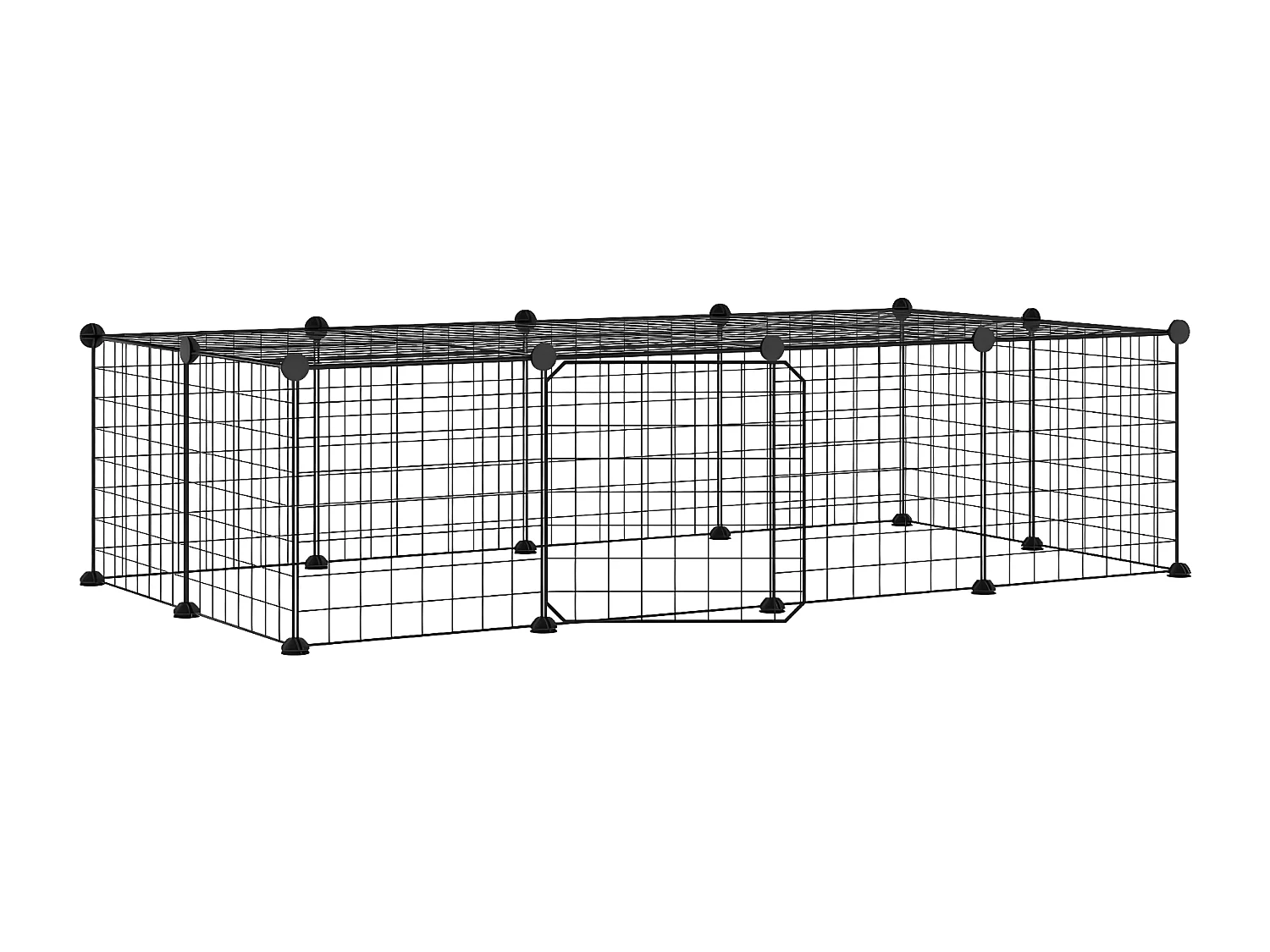 Cage animaux de compagnie à 20 panneaux et porte Noir 35x35 cm RG3Q72832