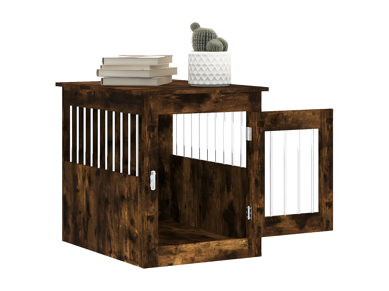 Meuble de cage pour chiens chêne fumé 55x75x65 cm RG3Q52351