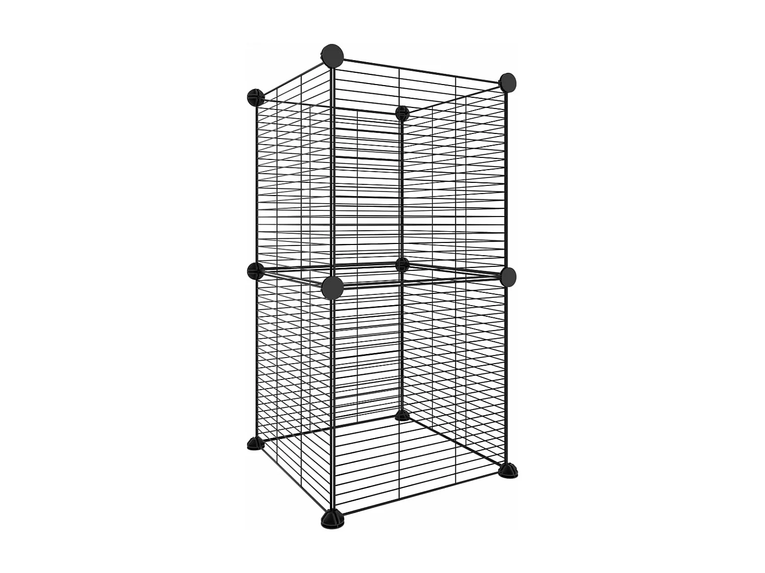 Gaiola p/ animais de estimação com 8 painéis 35x35 cm aço preto PT950798