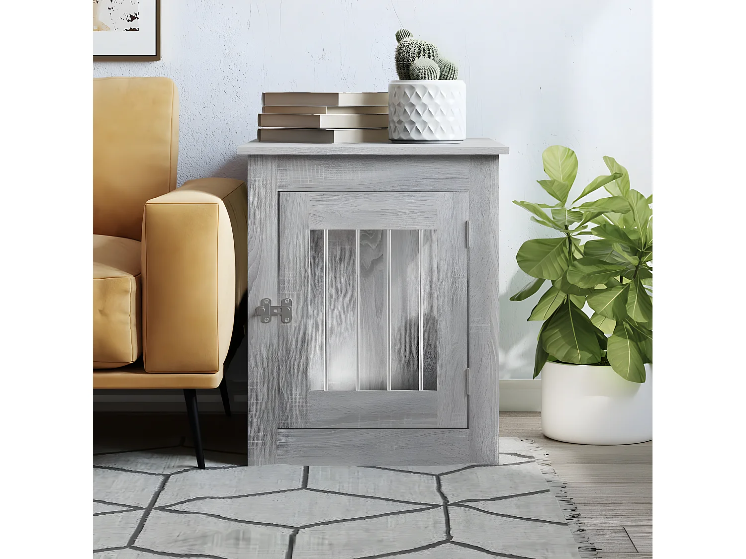 Meuble de cage pour chiens sonoma gris 55x75x65 cm RG3Q66584