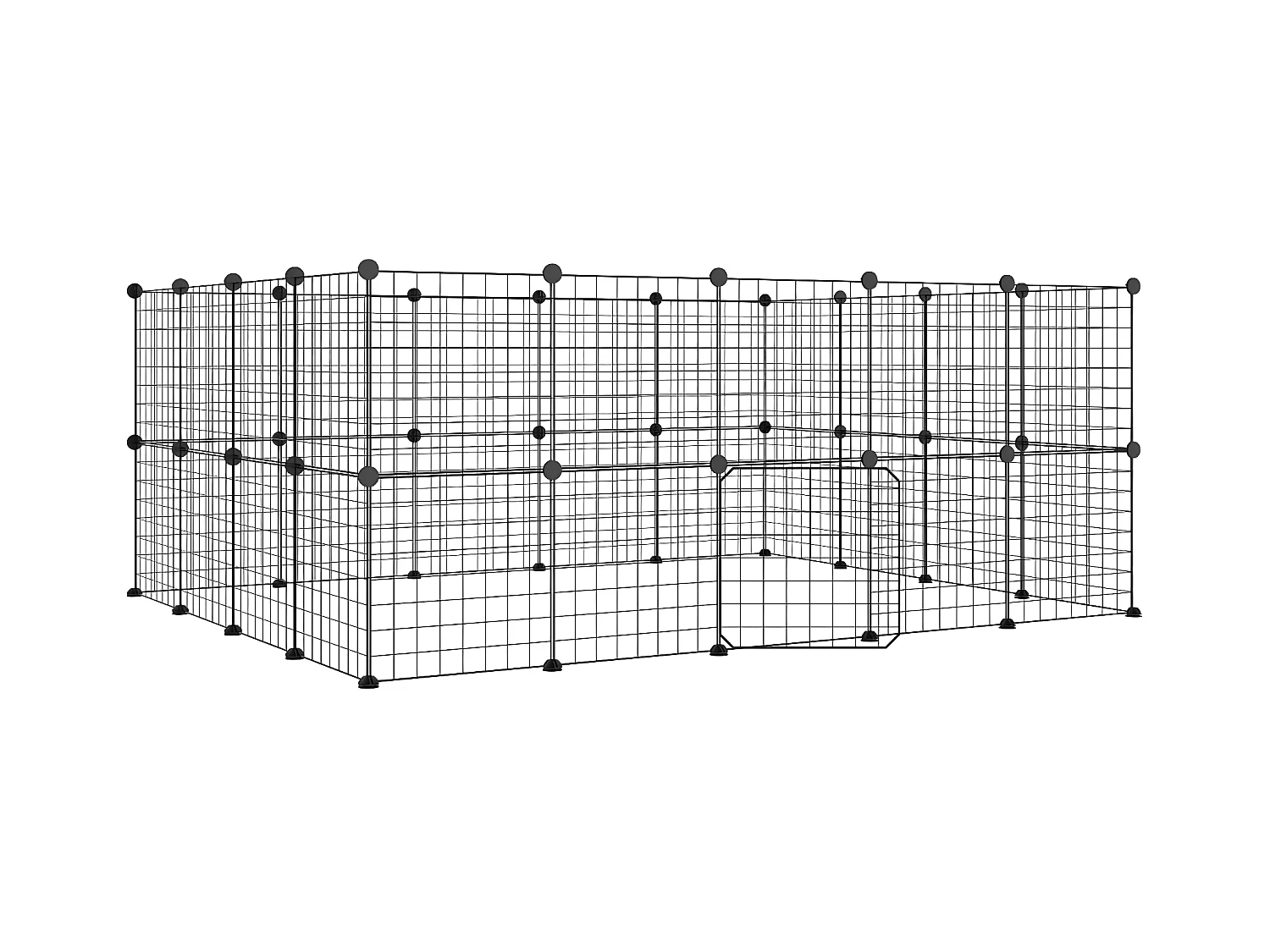 Jaula para mascotas de 36 paneles puerta acero negro 35x35 cm ES456749