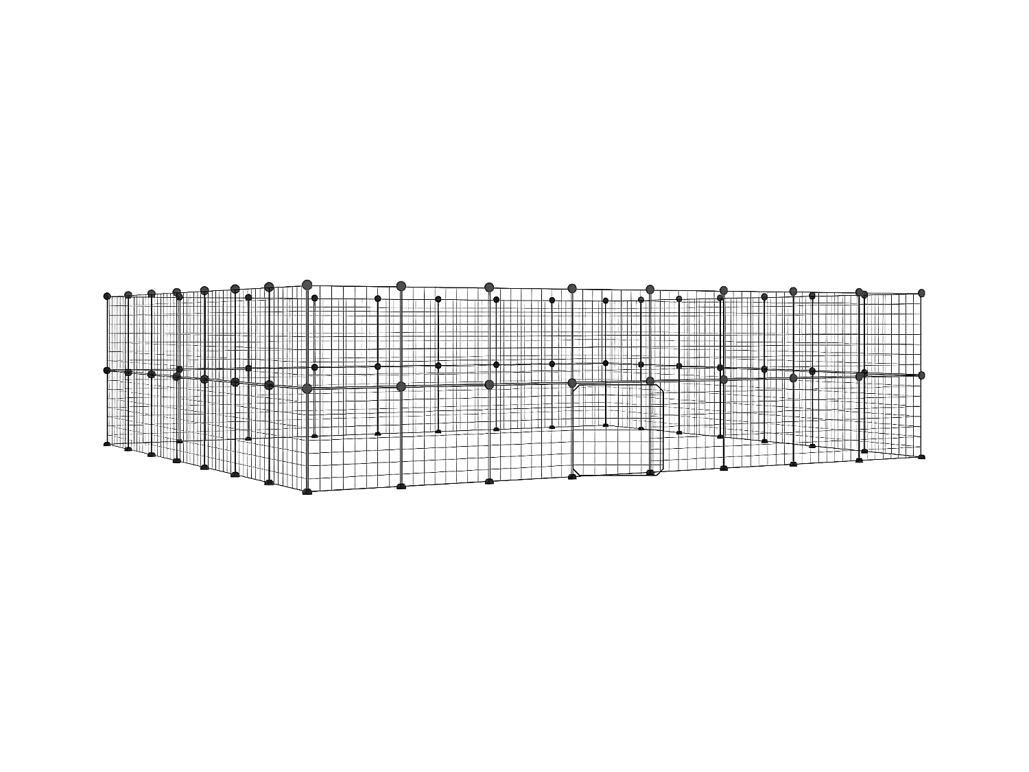 Cage animaux de compagnie à 60 panneaux et porte Noir 35x35 cm RG3Q92011