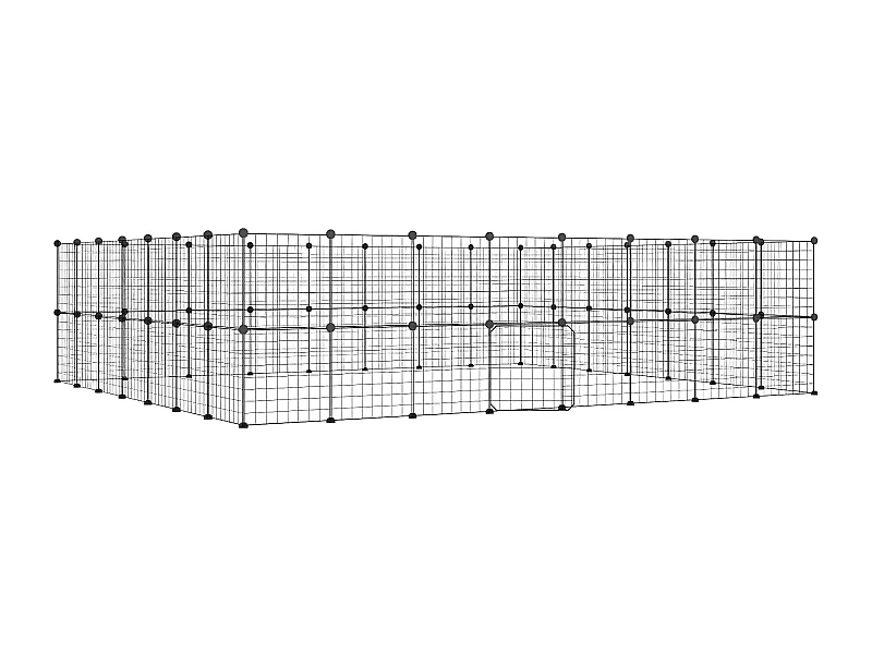Gaiola p/ animais de 60 painéis c/ porta 35x35 cm aço preto PT950484