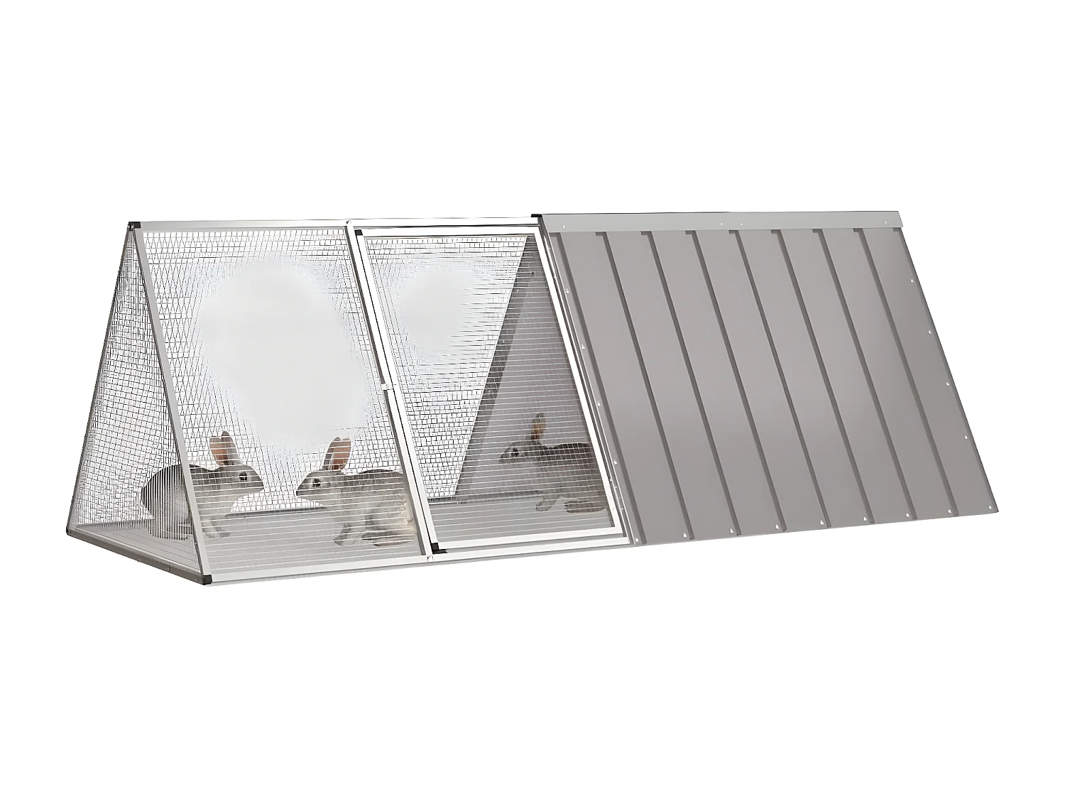 Jaula para conejos acero galvanizado gris 201,5x80,5x71 cm ES924468