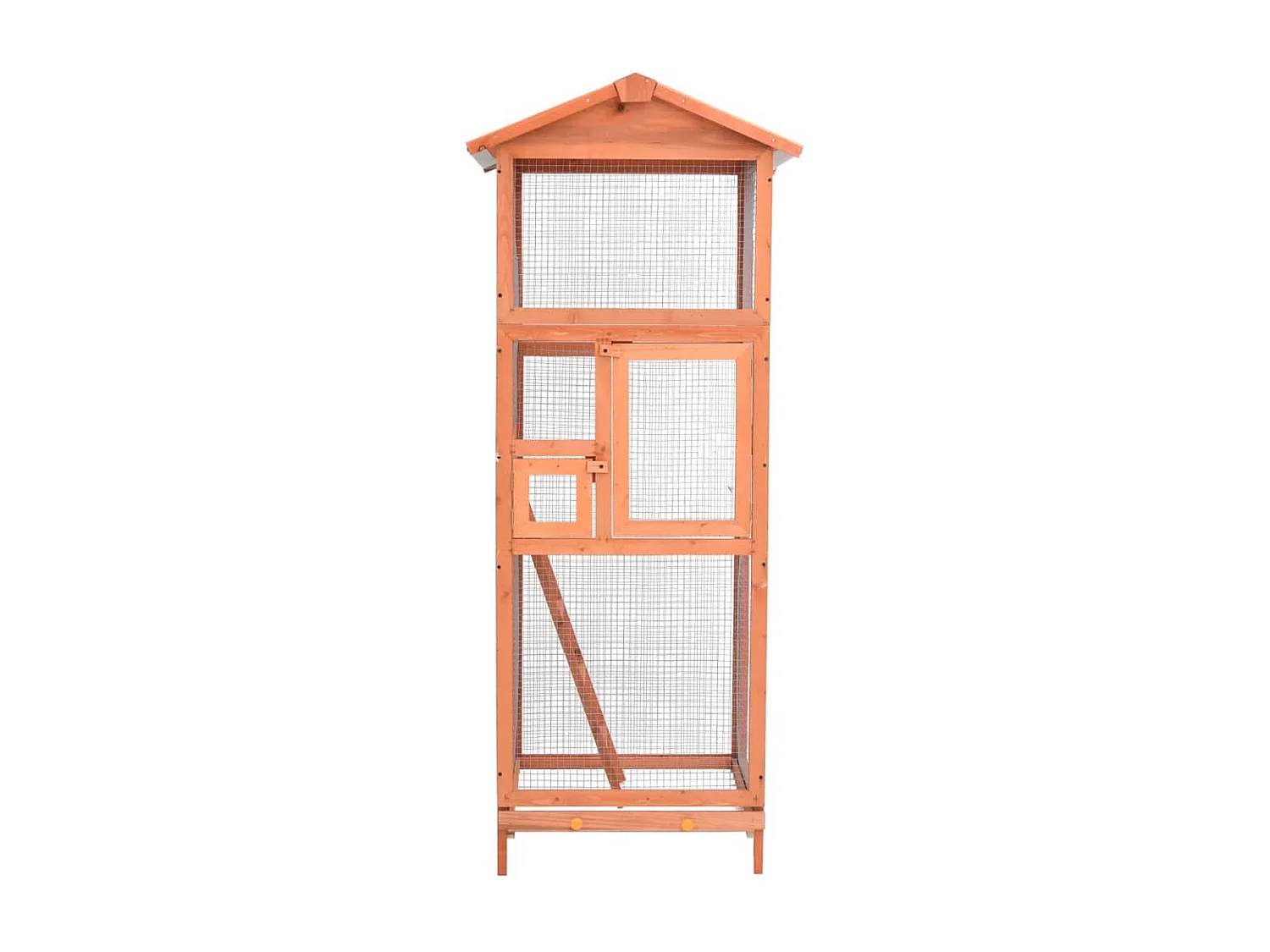 Cage à oiseaux 68x62x166 cm bois de sapin massif RG3Q93952
