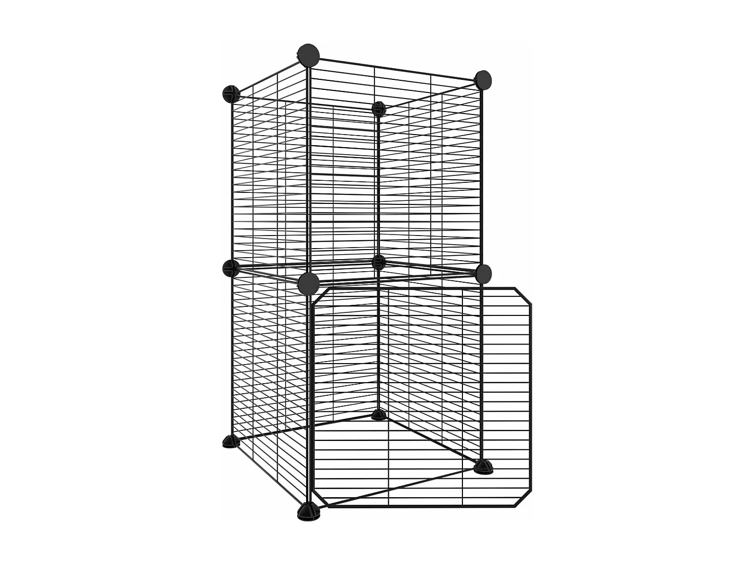 Cage animaux de compagnie à 8 panneaux et porte Noir 35x35 cm RG3Q12457