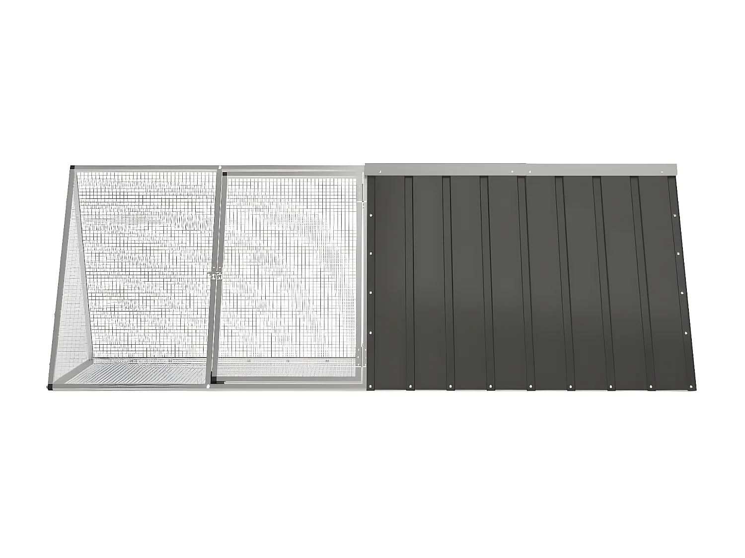 Gaiola p/ coelhos 201,5x80,5x71 cm aço galvanizado antracite PT334126