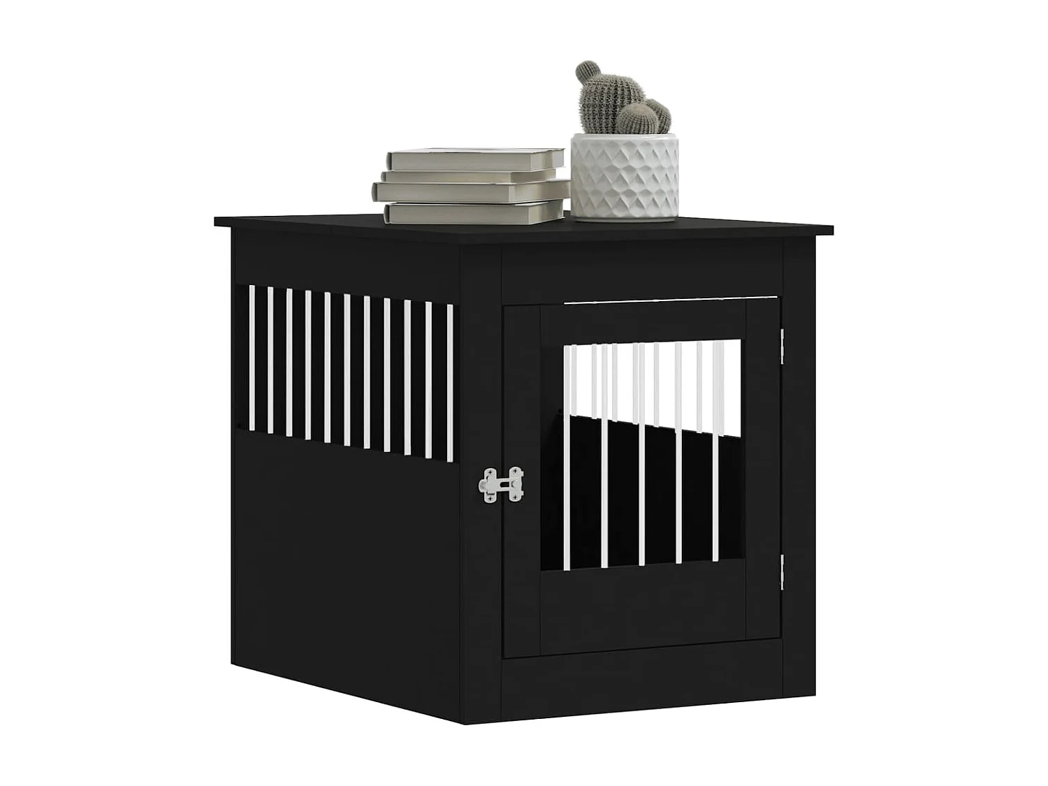 Móvel casota para cão 64,5x80x71 cm derivados de madeira preto PT246143