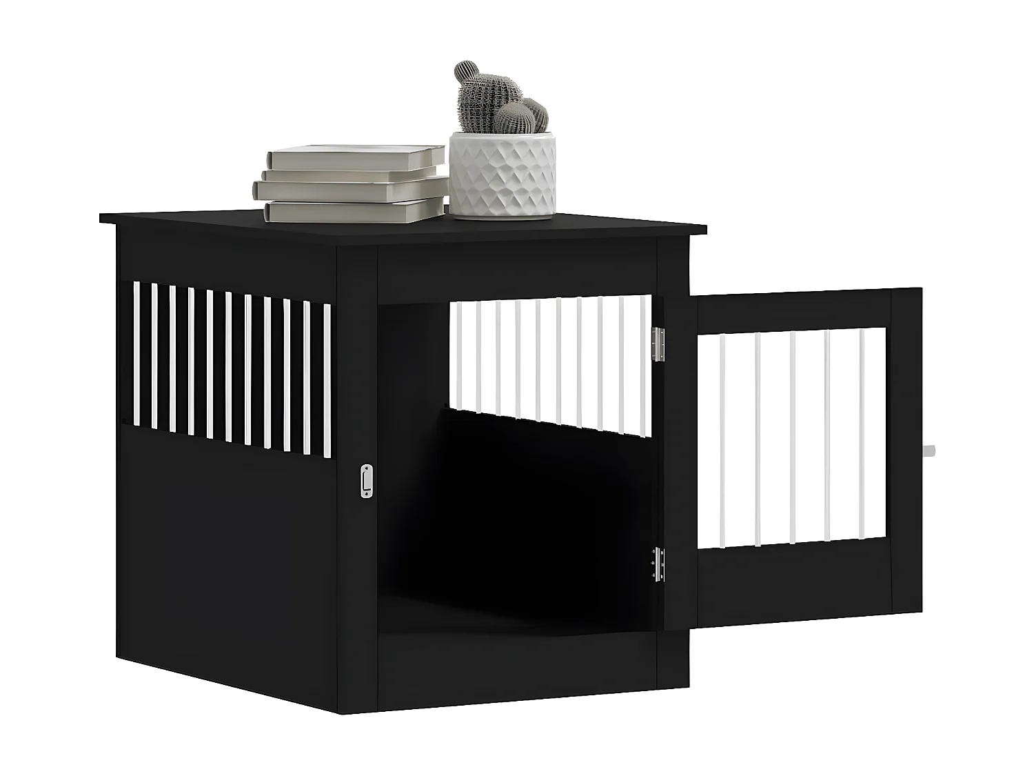 Meuble de cage pour chiens noir 64,5x80x71 cm bois d'ingénierie RG3Q78527