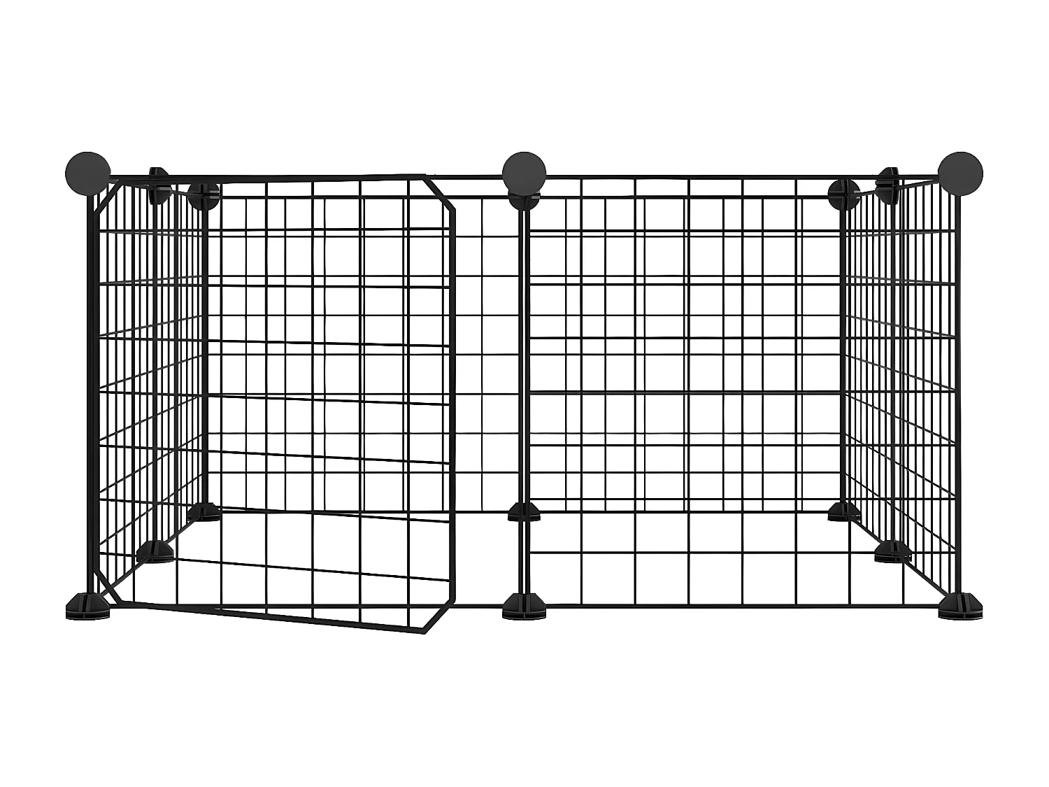 Jaula para mascotas de 8 paneles con puerta acero negro 35x35cm ES726116