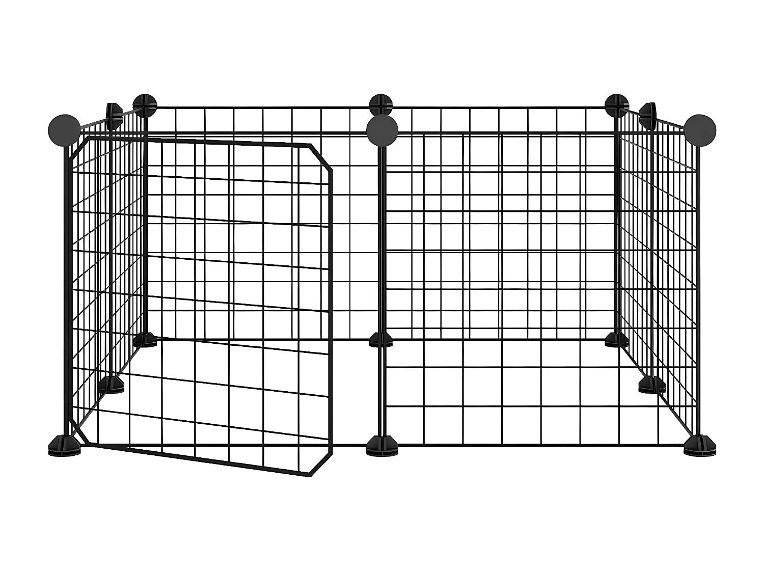 Cage animaux de compagnie à 8 panneaux et porte Noir 35x35 cm RG3Q18863