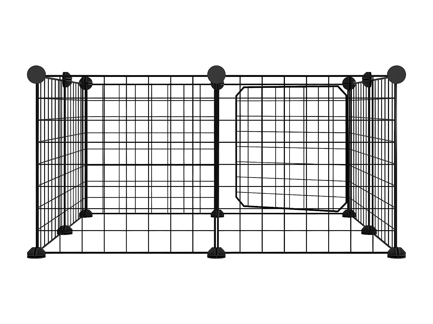 Cage animaux de compagnie à 8 panneaux et porte Noir 35x35 cm RG3Q18863