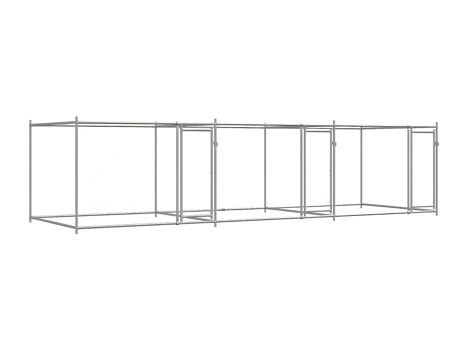 Jaula para cão com portas 6x2x1,5 m aço galvanizado cinzento PT982933