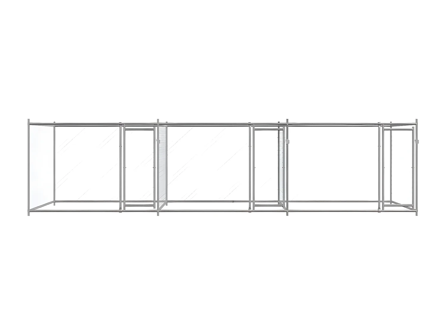 Jaula para cão com portas 6x2x1,5 m aço galvanizado cinzento PT982933