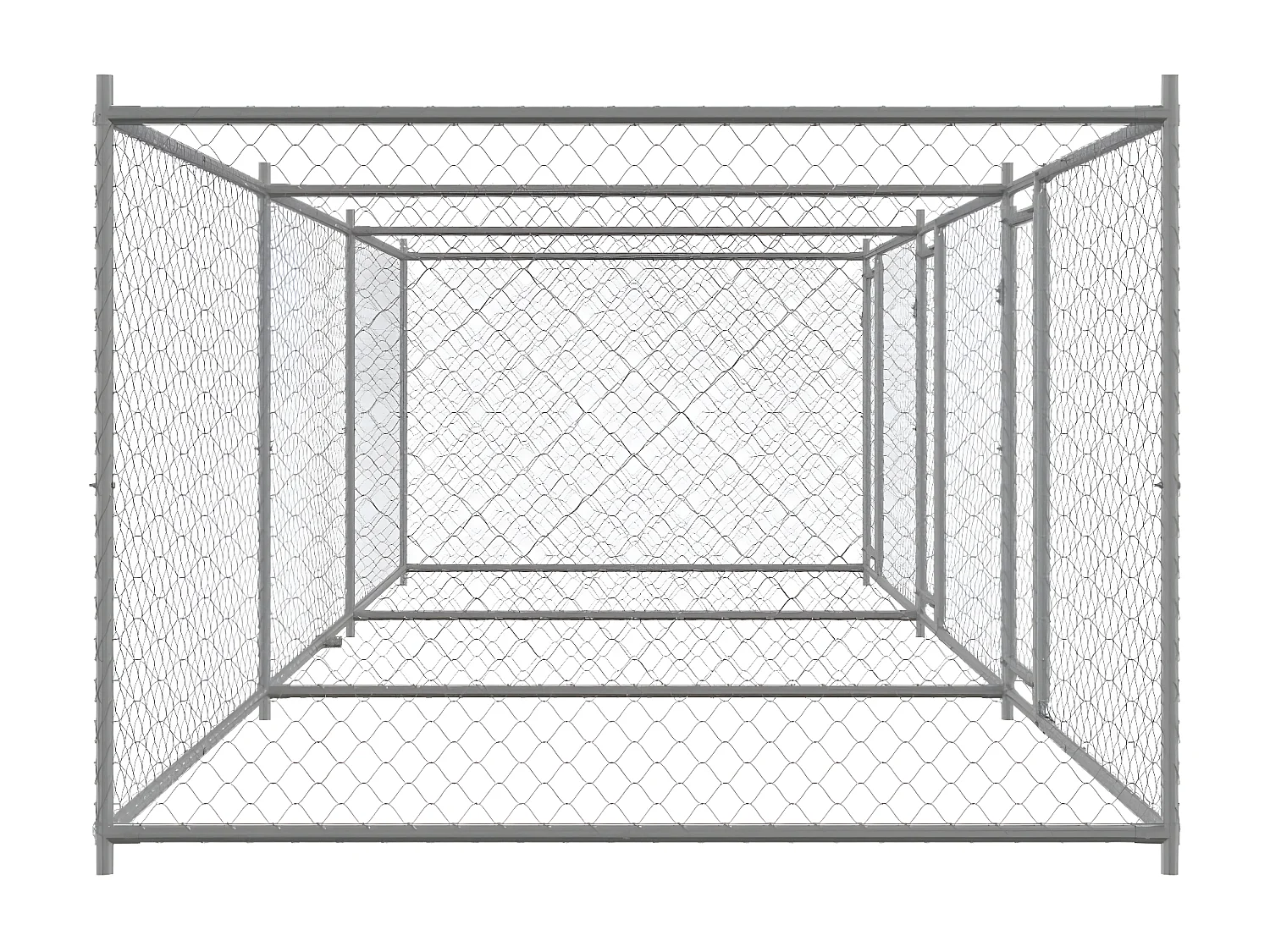 Jaula para cão com portas 6x2x1,5 m aço galvanizado cinzento PT982933