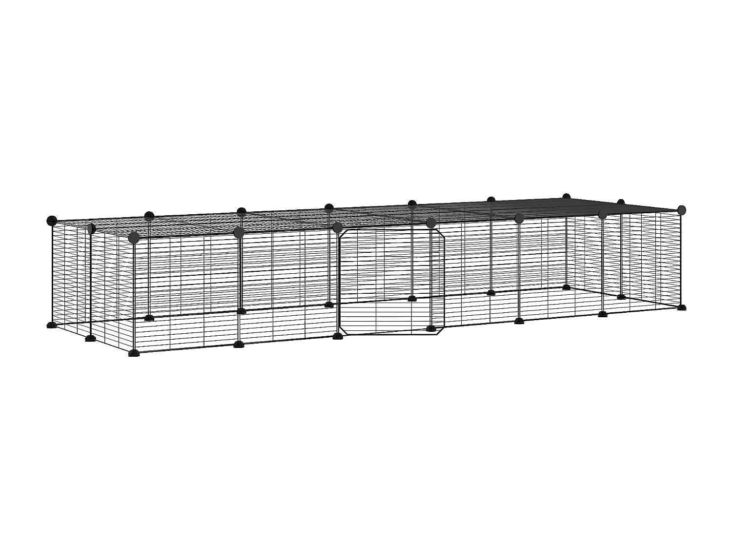 Cage animaux de compagnie à 28 panneaux et porte Noir 35x35 cm RG3Q54246