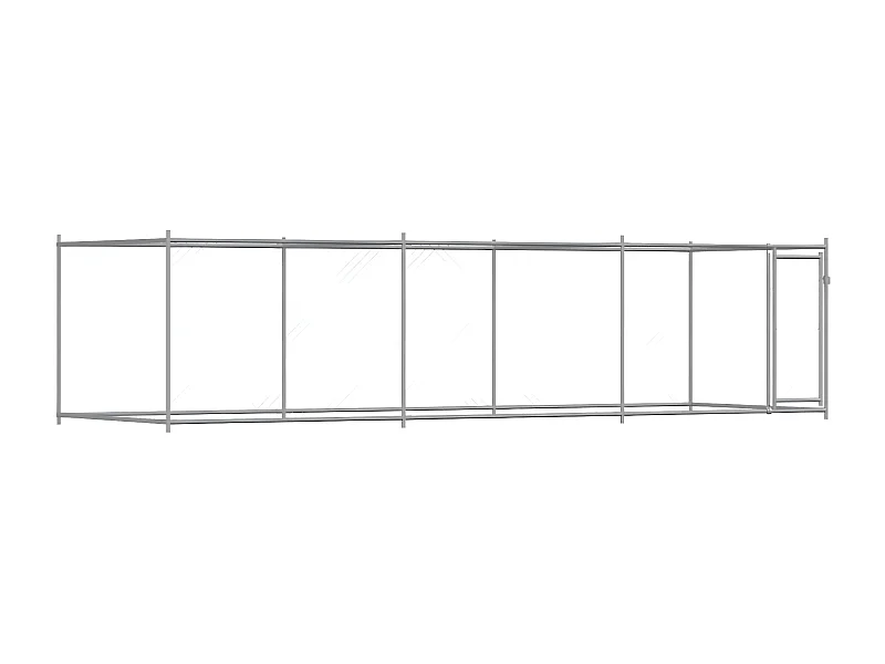 Jaula para cão com porta 6x2x1,5 m aço galvanizado cinzento PT496022