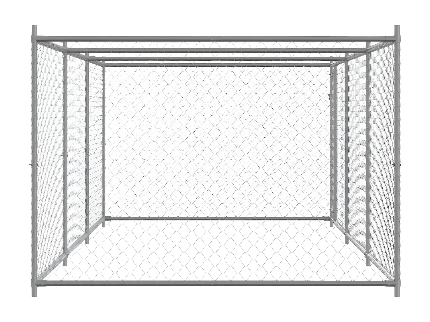 Jaula para cão com porta 6x2x1,5 m aço galvanizado cinzento PT496022