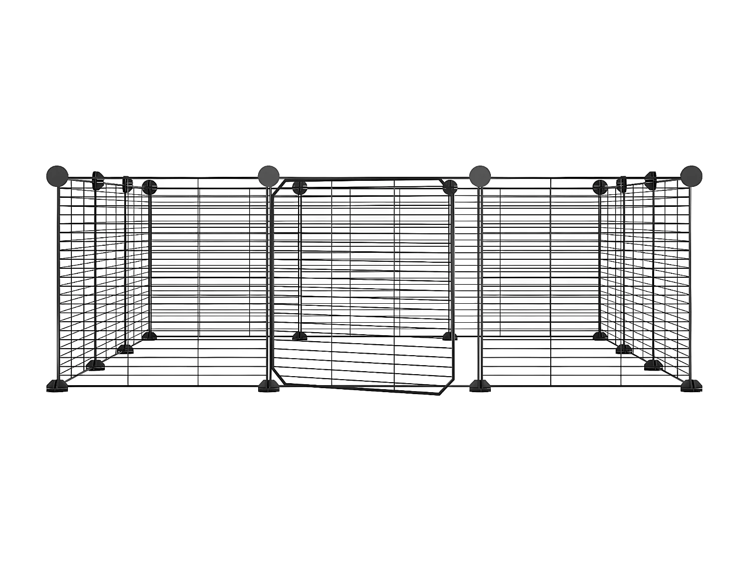 Jaula para mascotas de 12 paneles puerta acero negro 35x35cm ES419904