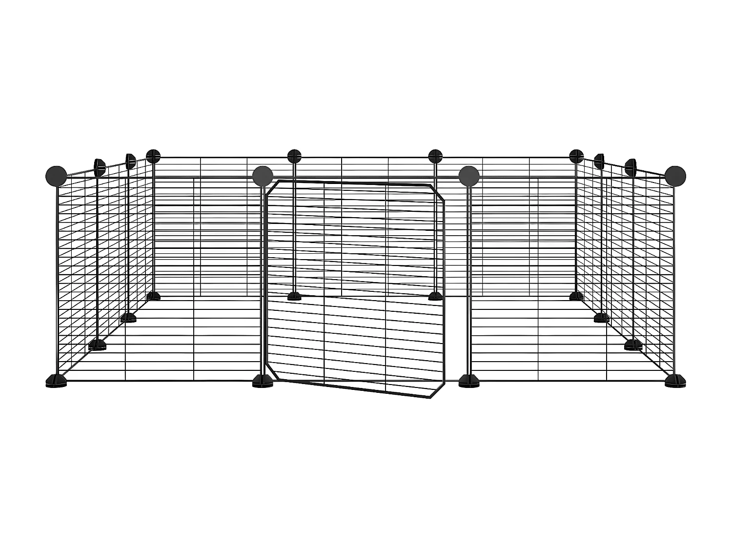 Cage animaux de compagnie à 12 panneaux et porte Noir 35x35 cm RG3Q54175