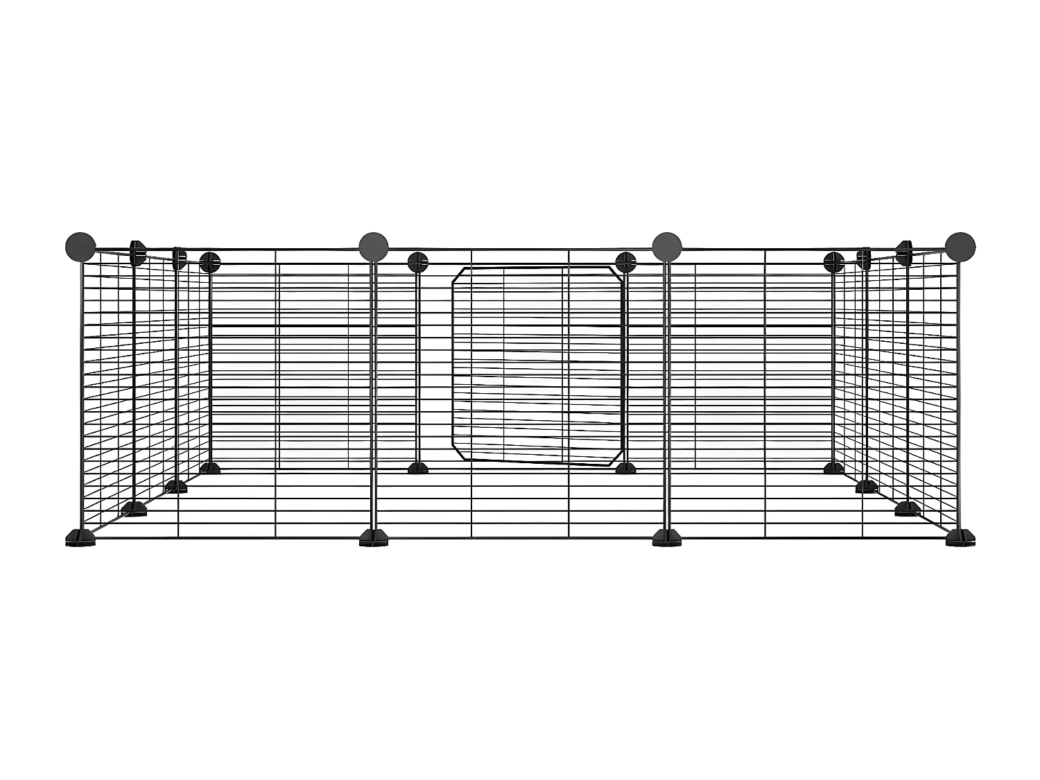Cage animaux de compagnie à 12 panneaux et porte Noir 35x35 cm RG3Q54175