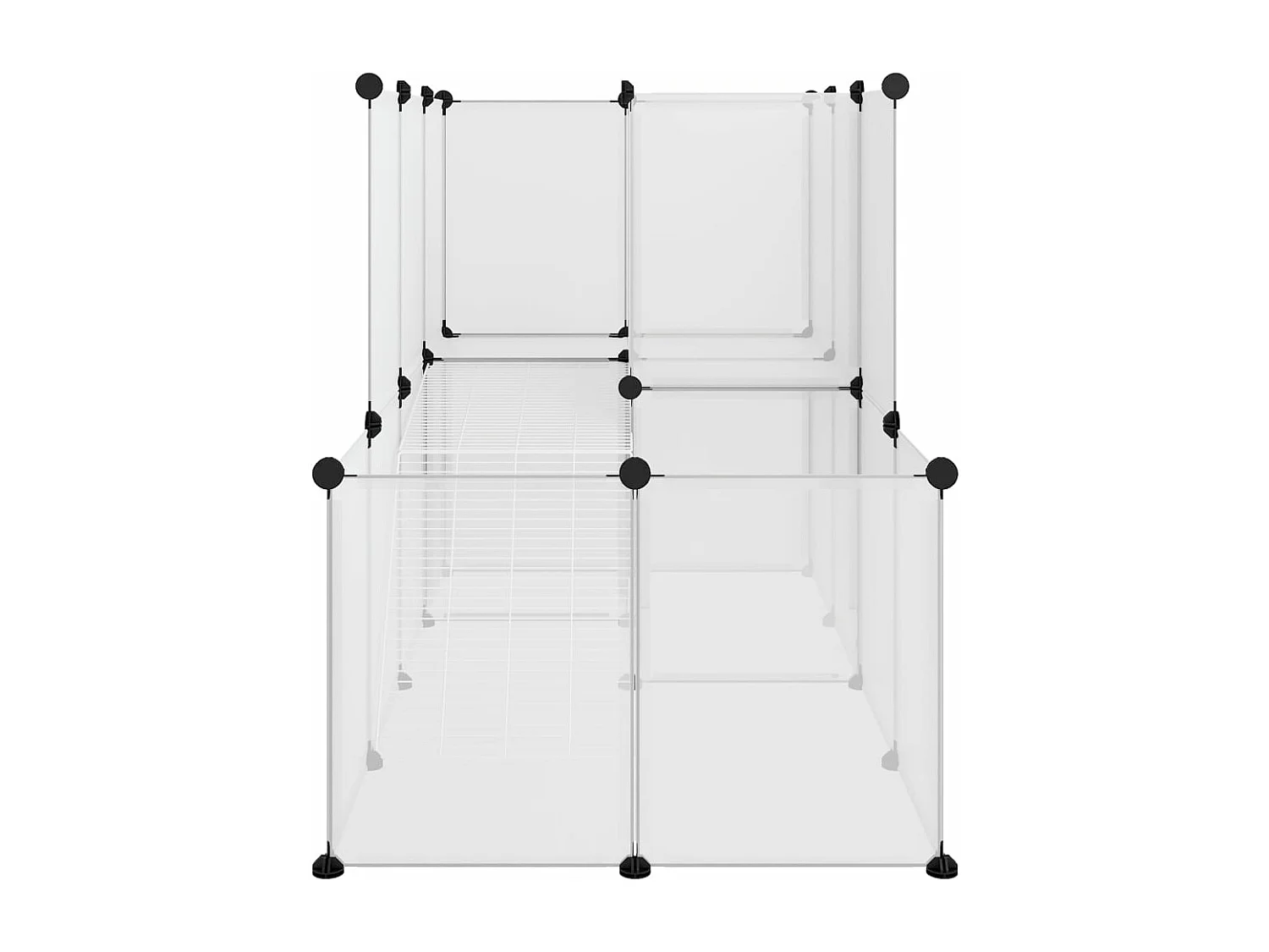 Jaula de animales pequeños PP y acero transparente 142x74x93 cm ES135607