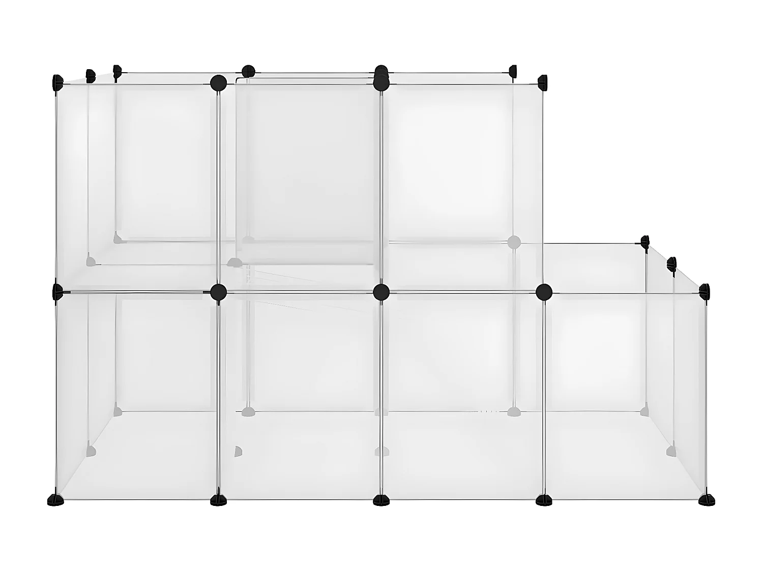 Jaula de animales pequeños PP y acero transparente 142x74x93 cm ES135607