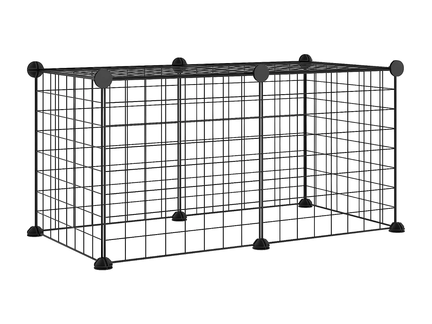 Cage animaux de compagnie à 8 panneaux Noir 35x35 cm Acier RG3Q25342
